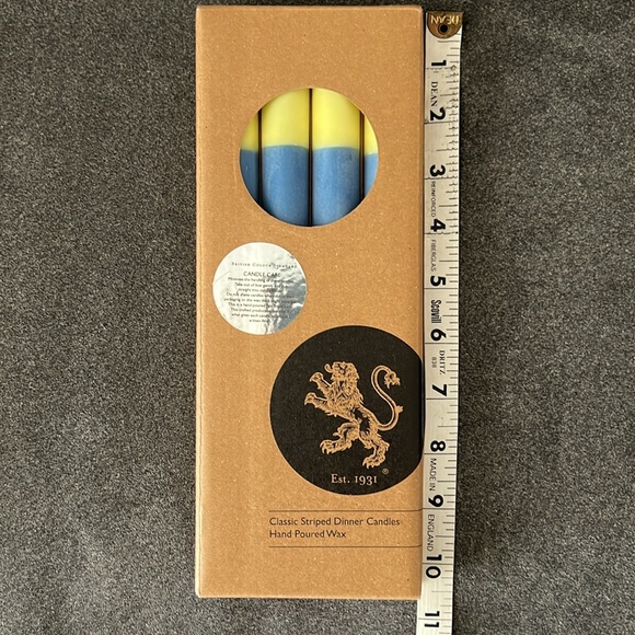 British Colour Standard Hand Poured Taper Candles Box of 4 New in Box - Picture 3 of 4